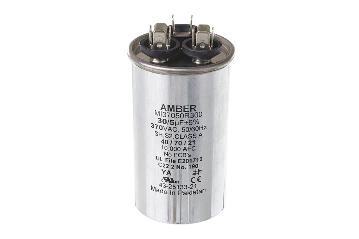 Rheem 43-25133-21, 30/5 MFD 370V Round Capacitor