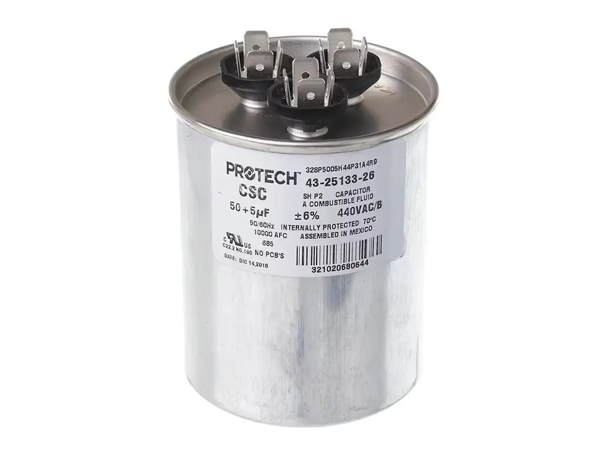 Rheem 43-25133-26, Cap 50/5/440 Dual Rnd
