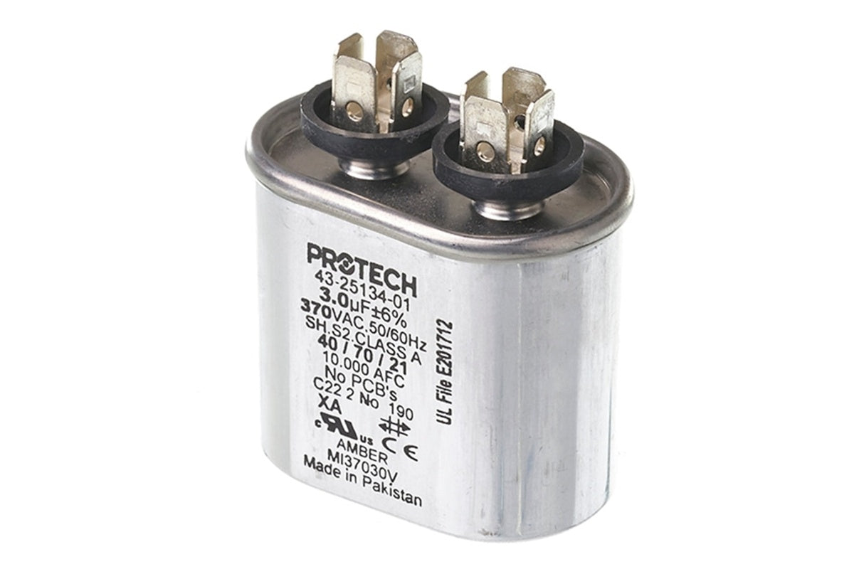 Rheem 43-25134-01, 3MFD 370V Oval Run Capacitor