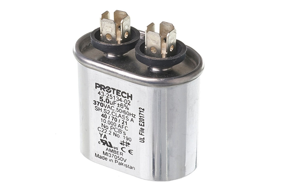 Rheem 43-25134-02, 5MFD 370V Oval Run Capacitor