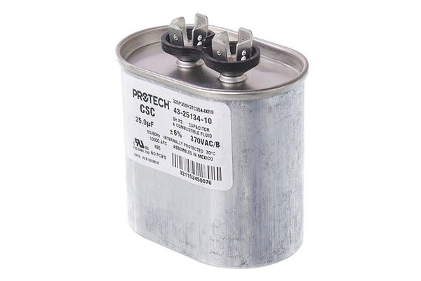 Rheem 43-25134-10, 35MFD 370V Oval Run Capacitor