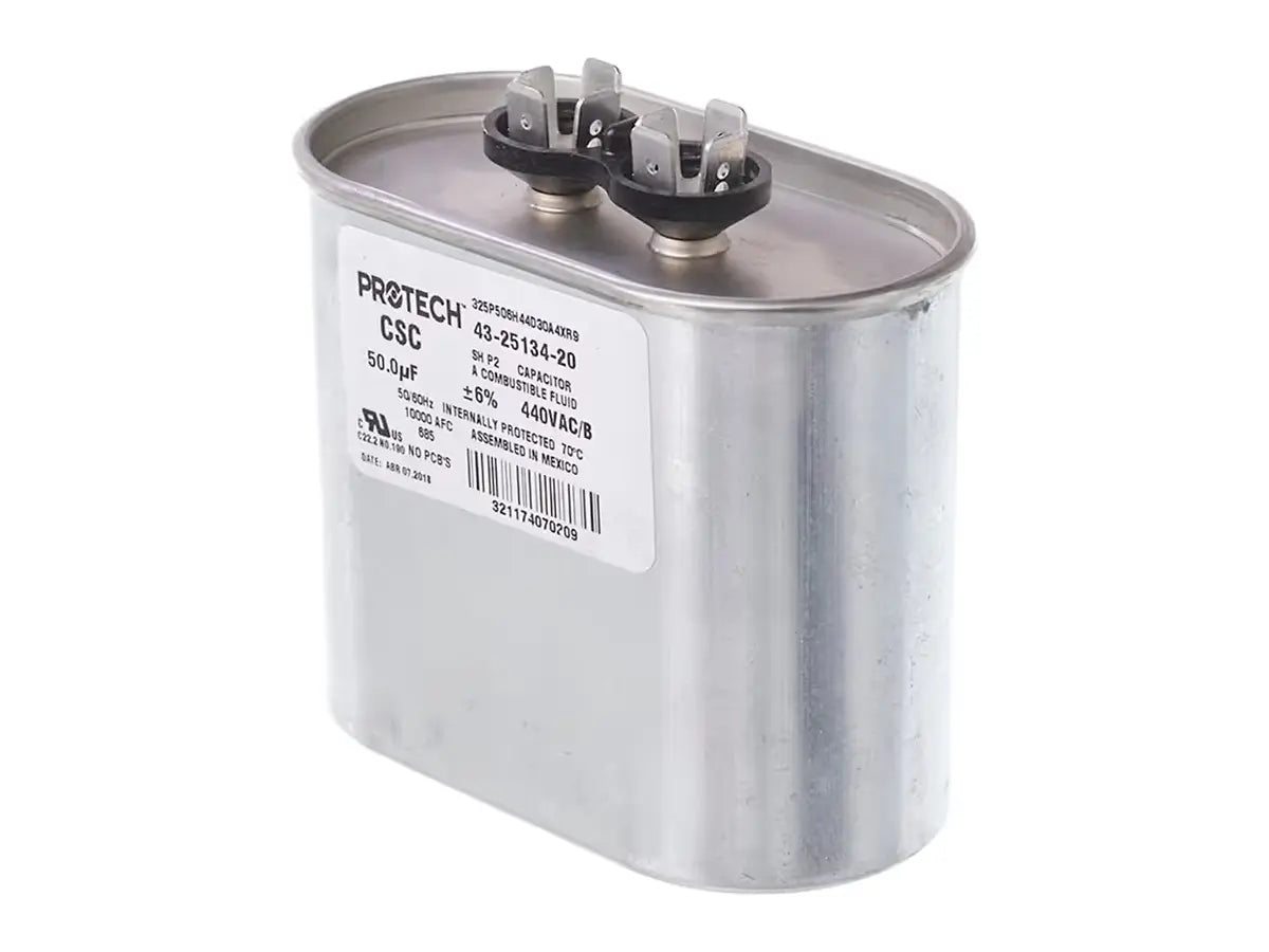 Rheem 43-25134-20, 50/440 Single Oval Capacitor