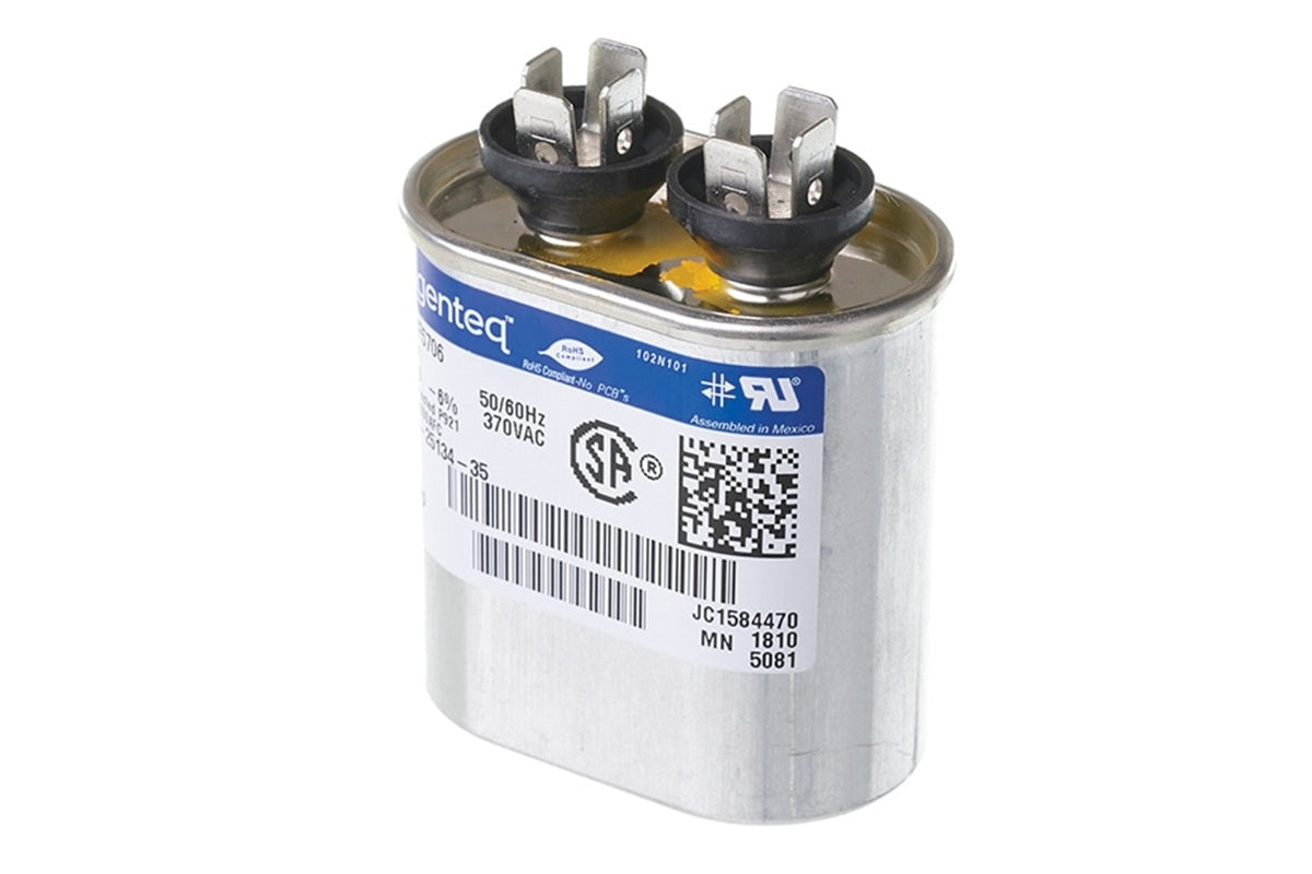 Rheem 43-25134-35, 6MFD 370V Oval Run Capacitor