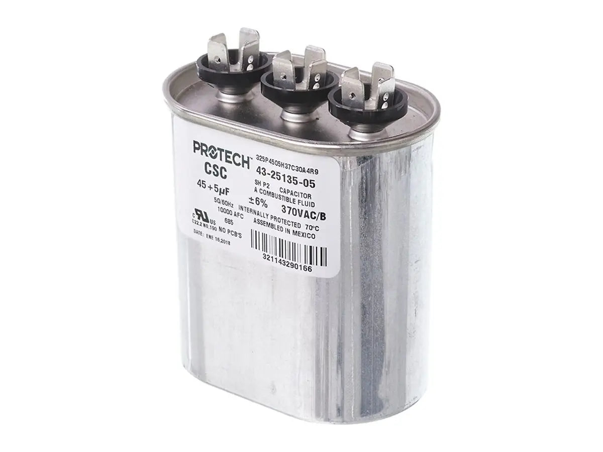 Rheem 43-25135-05, Capacitor 45/5/370 Dual Oval