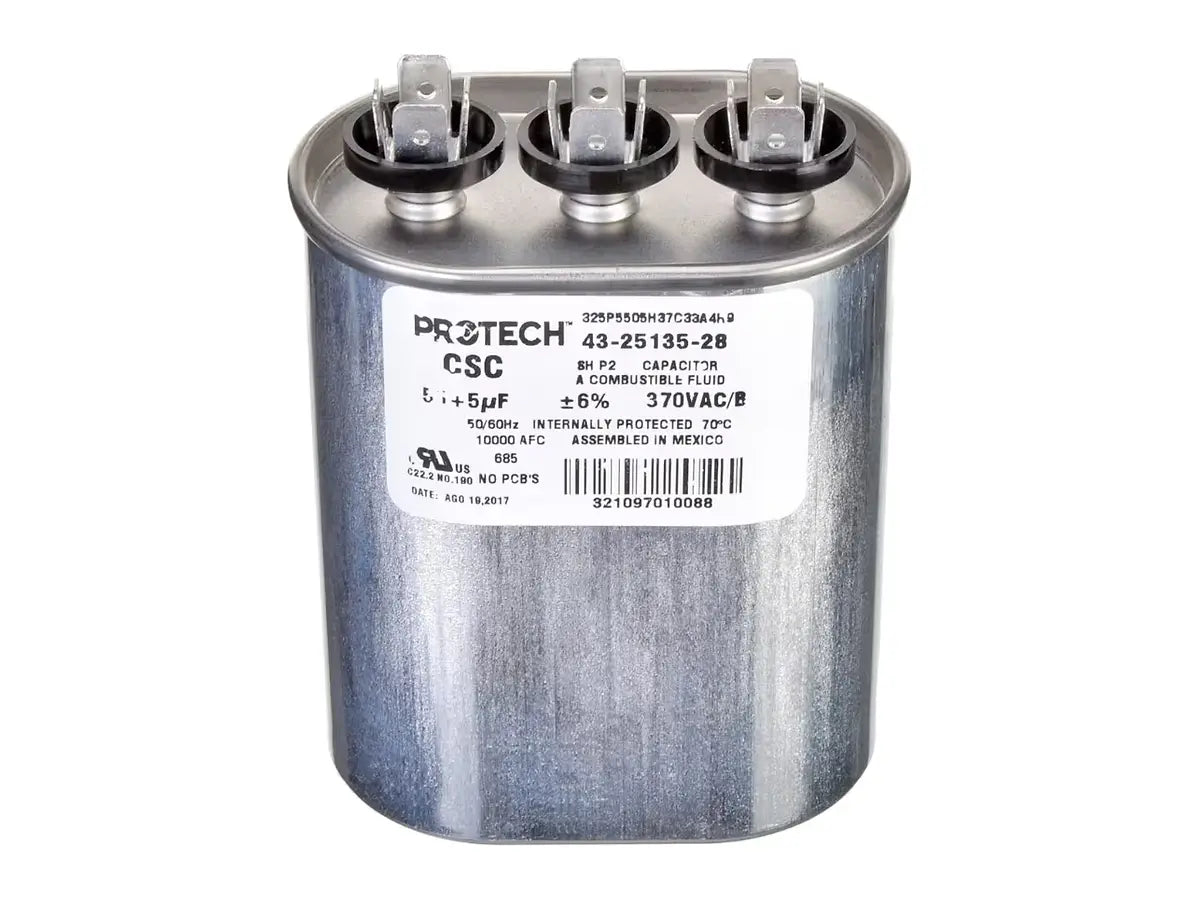 Rheem 43-25135-28, Capacitor, 55/5/370 Dual Oval
