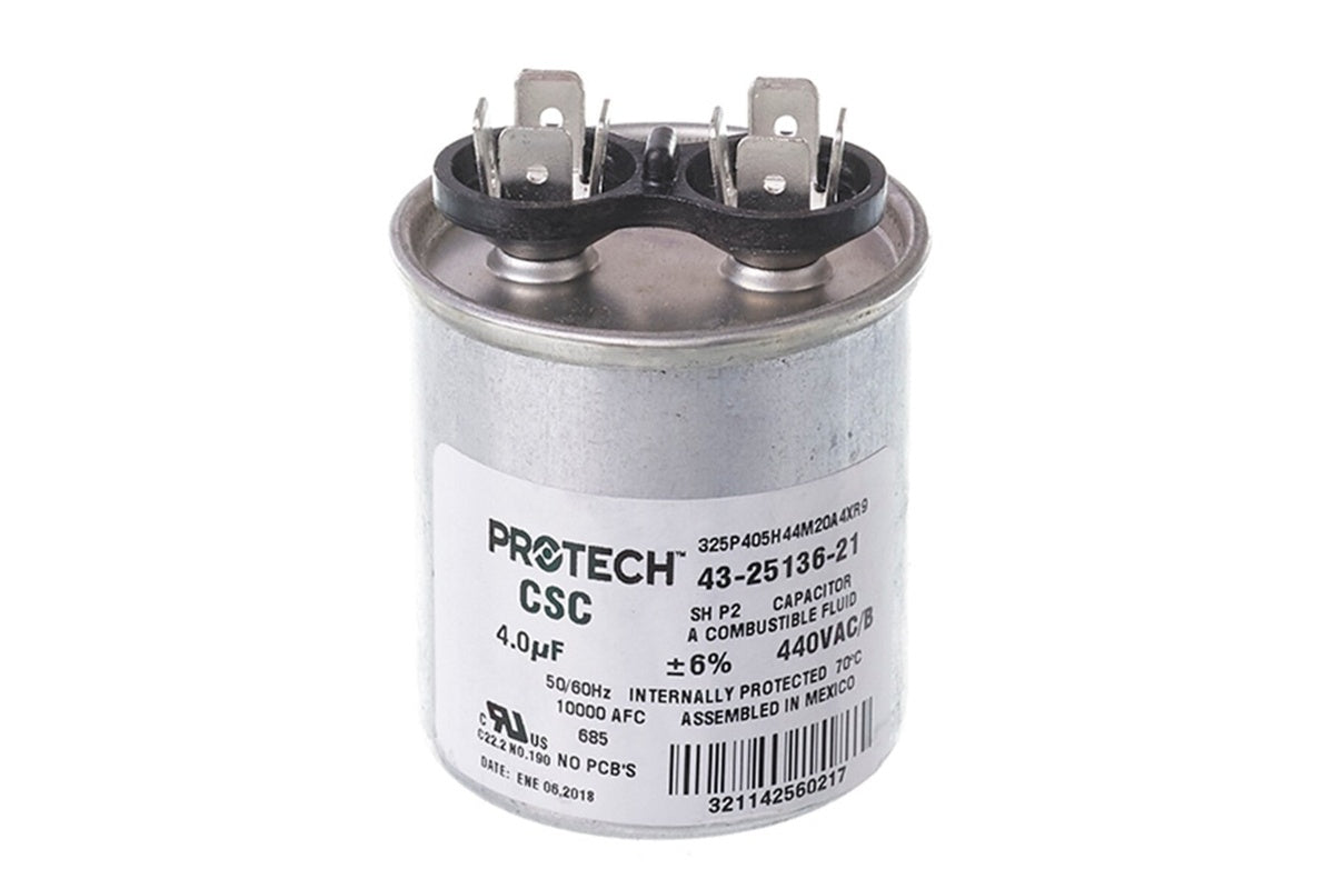 Rheem 43-25136-21, 4MFD Round Capacitor, 370V