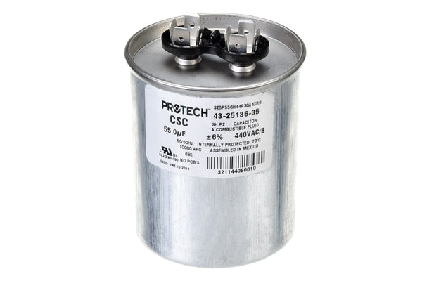 Rheem 43-25136-35, 55MFD Round Capacitor, 440V