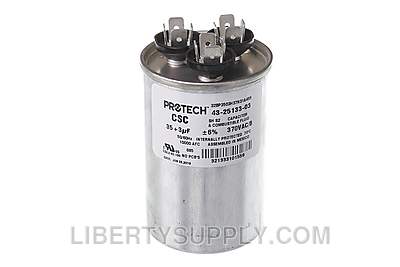 Rheem 43-25133-03, 35/3MFD Round Dual Capacitor, 370V