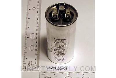 Rheem 43-25133-06 Dual Capacitor, 45/5 MFD, 370V Round