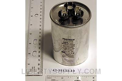 Rheem 43-25133-10 Dual Capacitor, 60/5 MFD, 370V Round