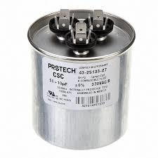 Rheem 43-25133-27, Dual Round Capacitor, 50/10 MFD at 370V