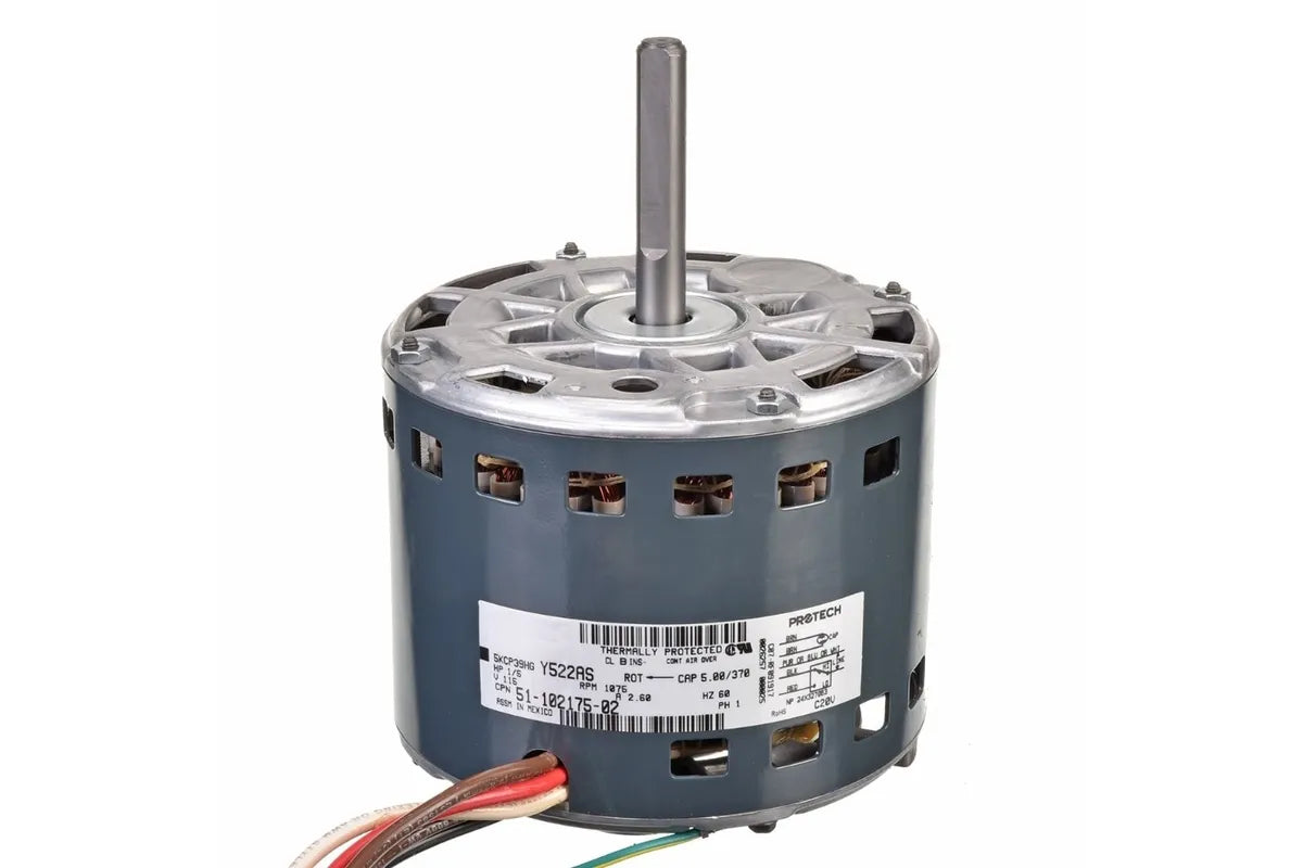 Rheem 51-102175-02, 1/5 HP Motor, 1075 RPM Speed, 120V AC CCW Rotation