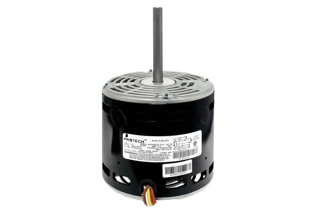 Rheem 51-102500-01, 1/2 HP Motor, 120V AC, Four Speed Blower at 1075 RPM