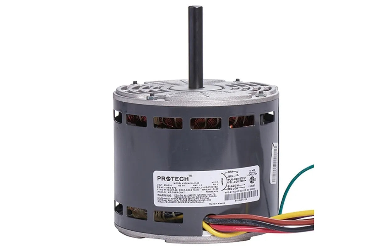 Rheem 51-104817-09, 208-230V Single PH Motor, 1/5 HP, Dual Speed at 1075 RPM
