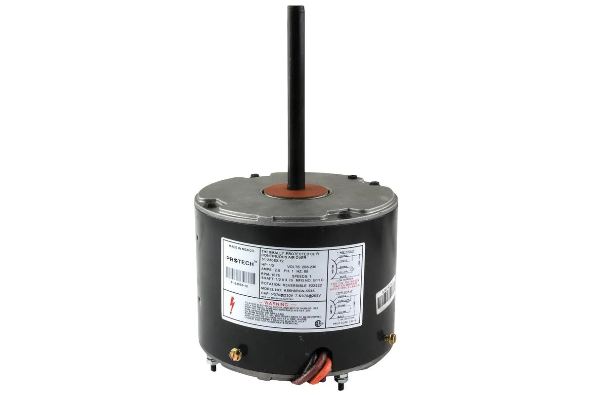 Rheem 51-23053-12, 208-230V Motor, 1/3 HP, Single Speed at 1075 RPM