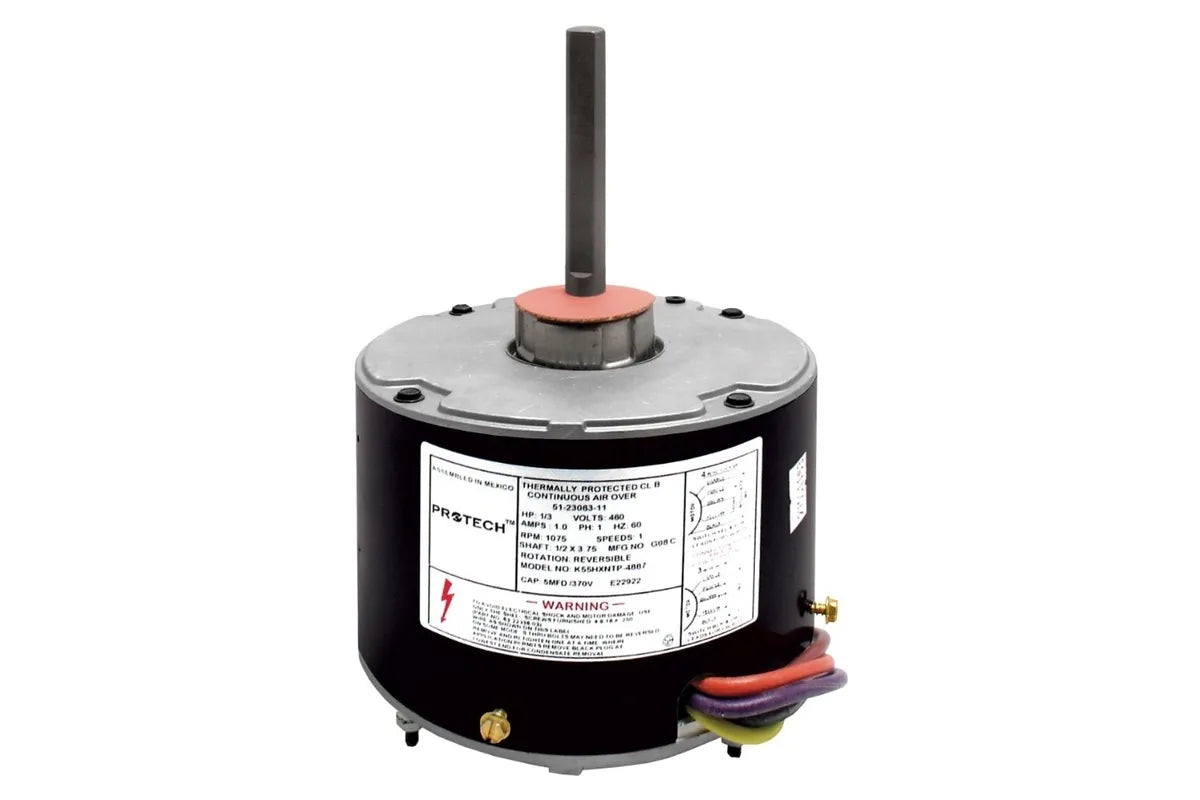 Rheem 51-23063-11, 1/3 HP Motor, 460V AC Power Supply, Speed of 1075 RPM