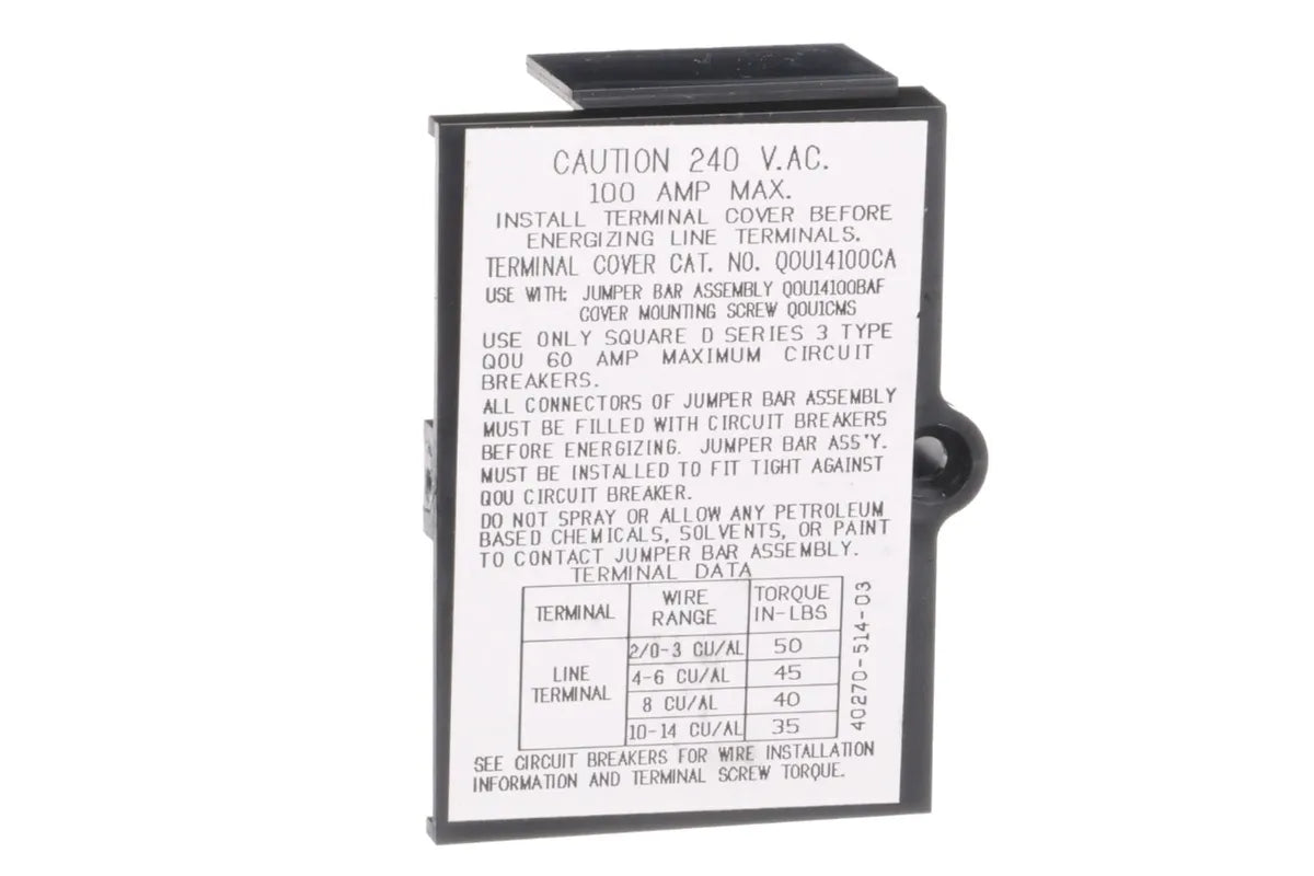 Rheem QOU14100CAB 4-Pole Jumper Bar Cover
