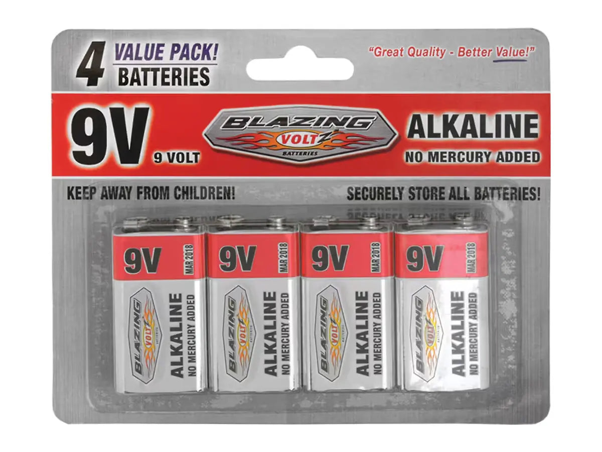 Rheem BV900245, 9V Alkaline Batteries 4 Pack