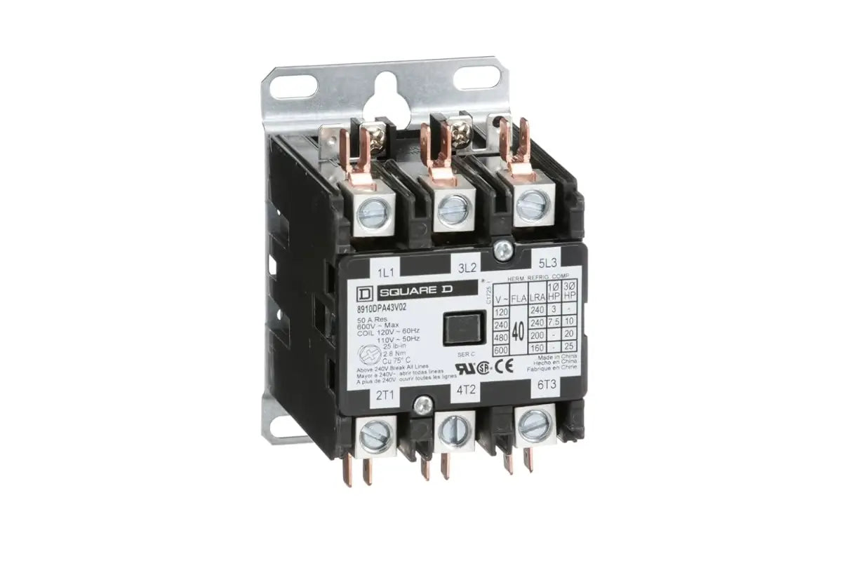 Square D 8910DPA43V02, 3 Pole 40A 120V Contactor