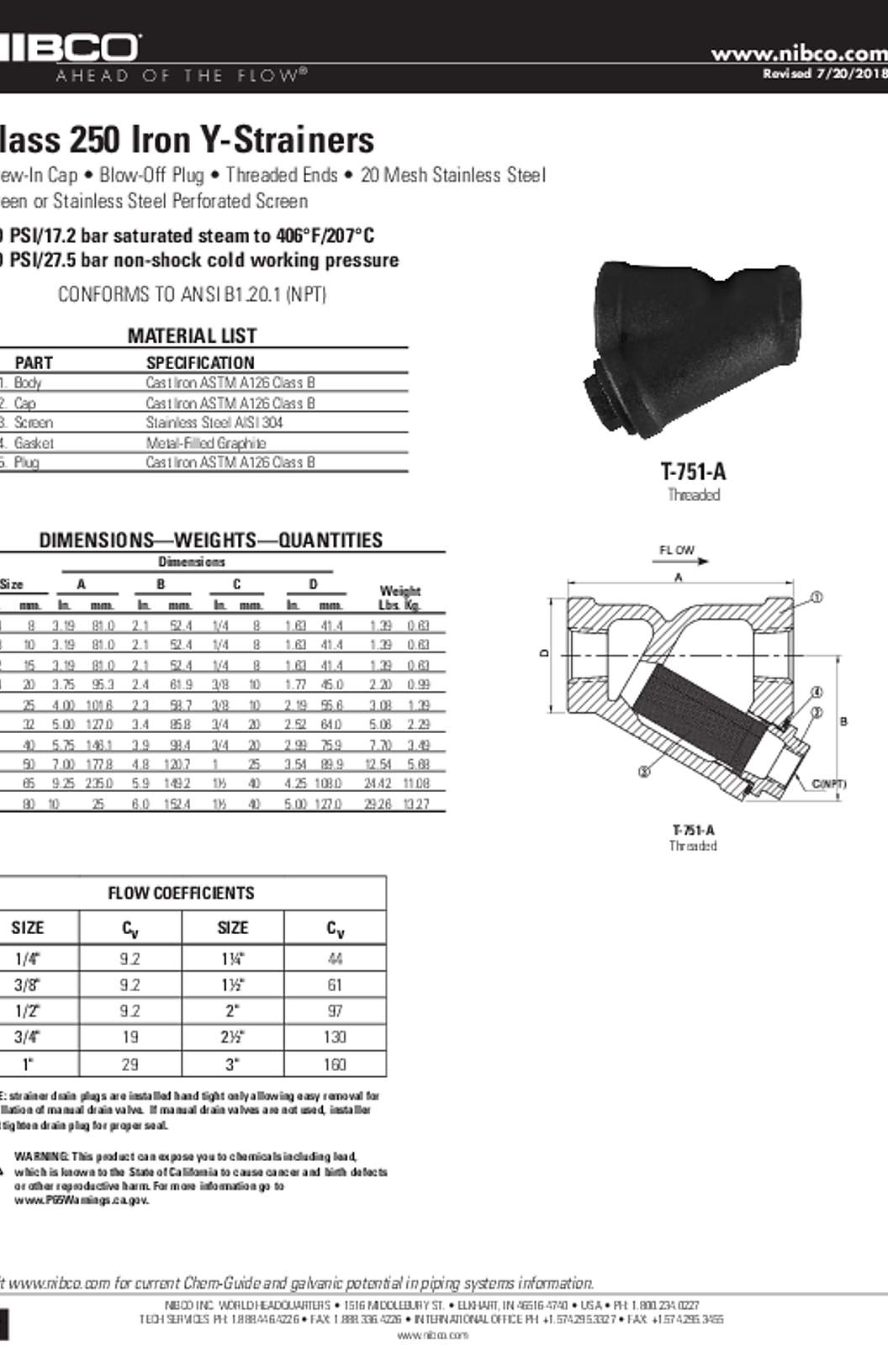 NIBCO T-751-A Submittal