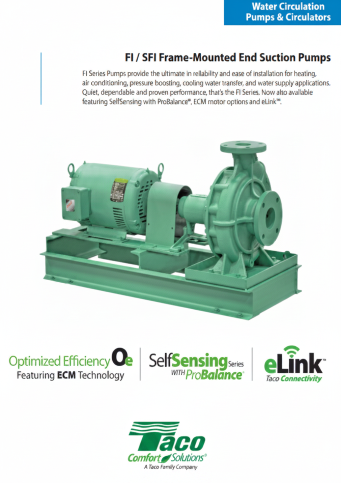 Taco FI Series Base-Mounted End Suction Pumps Catalog
