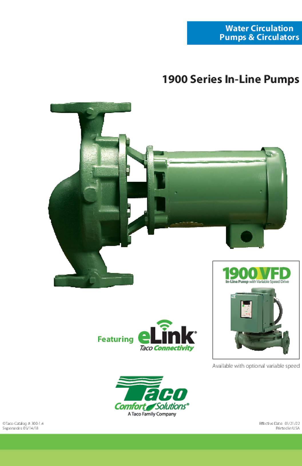 Taco 1900 Series In-Line Pumps Catalog