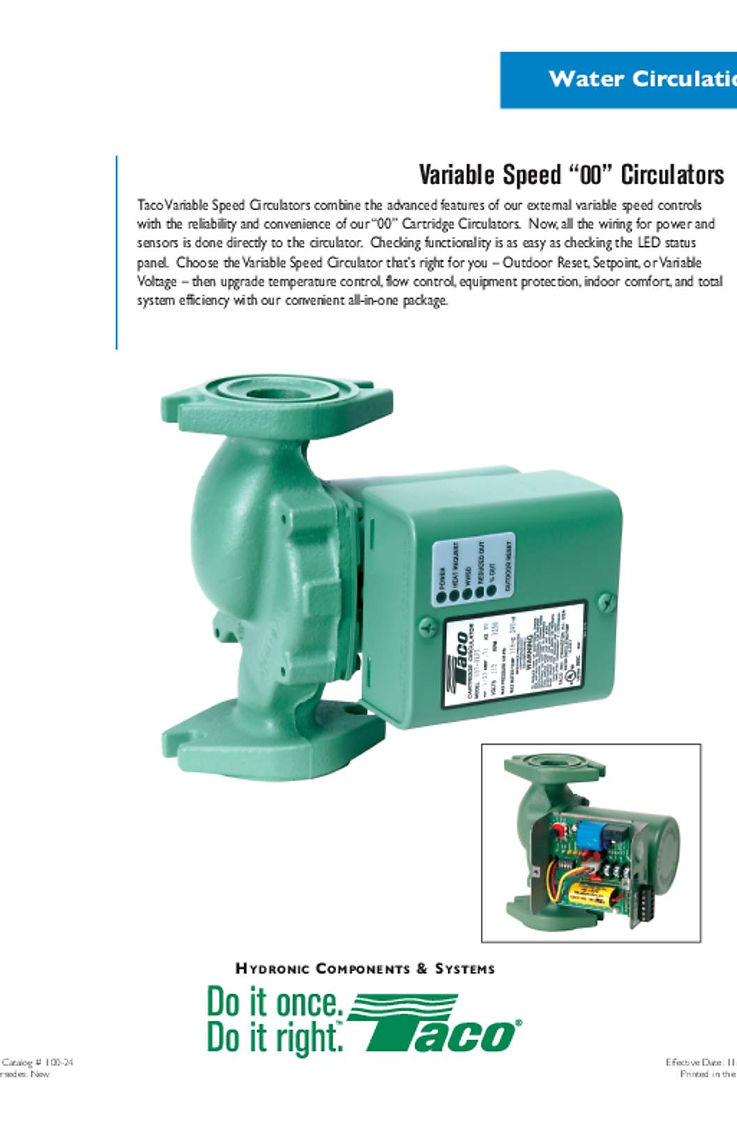 Taco Variable Speed 00 Circulators Catalog