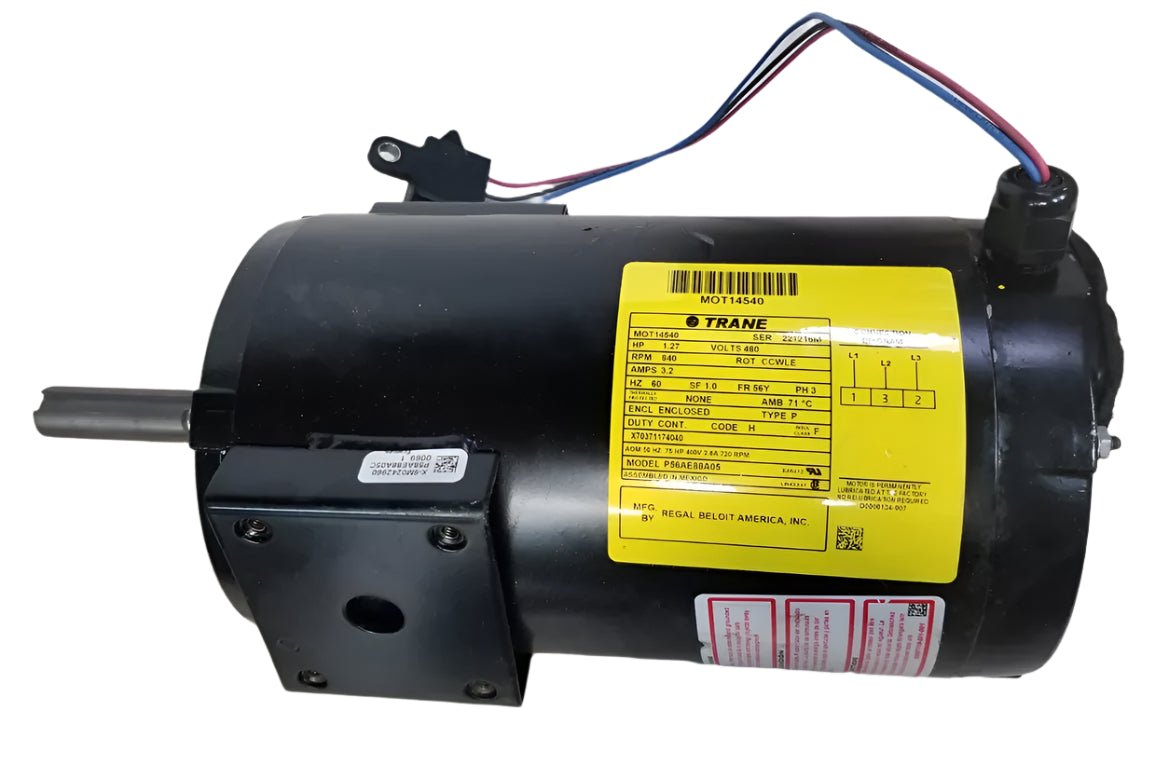 Trane MOT14540, 480V 3PH 840RPM 1.27HP Motor