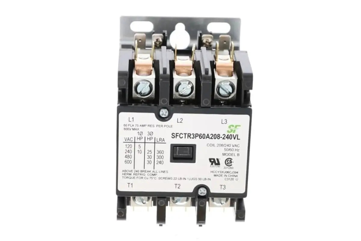 Trane SFCTR3P60A208240VL 240V 60A 3P Contactor with Lugs