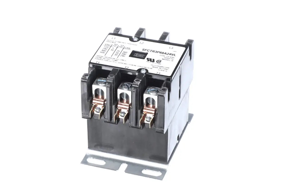 Trane SFCTR3P60A24VL Contactor, 600VAC-24V Coil, 3 Pole - 60 Amp