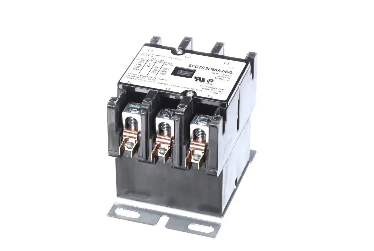 Trane SFCTR3P60A24VL Contactor, 600VAC-24V Coil, 3 Pole - 60 Amp