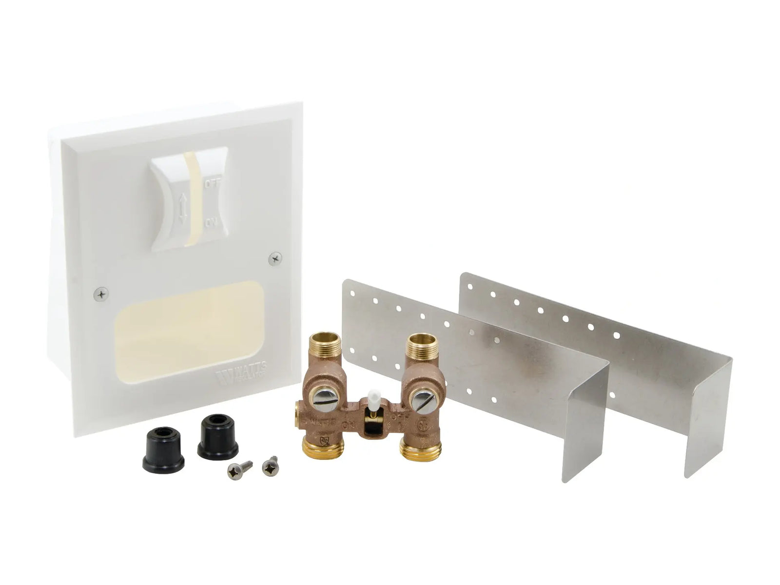 Watts 0006625, 1/2" Duo-Clozure Washing Machine Water Shutoff Valve with White Faceplate