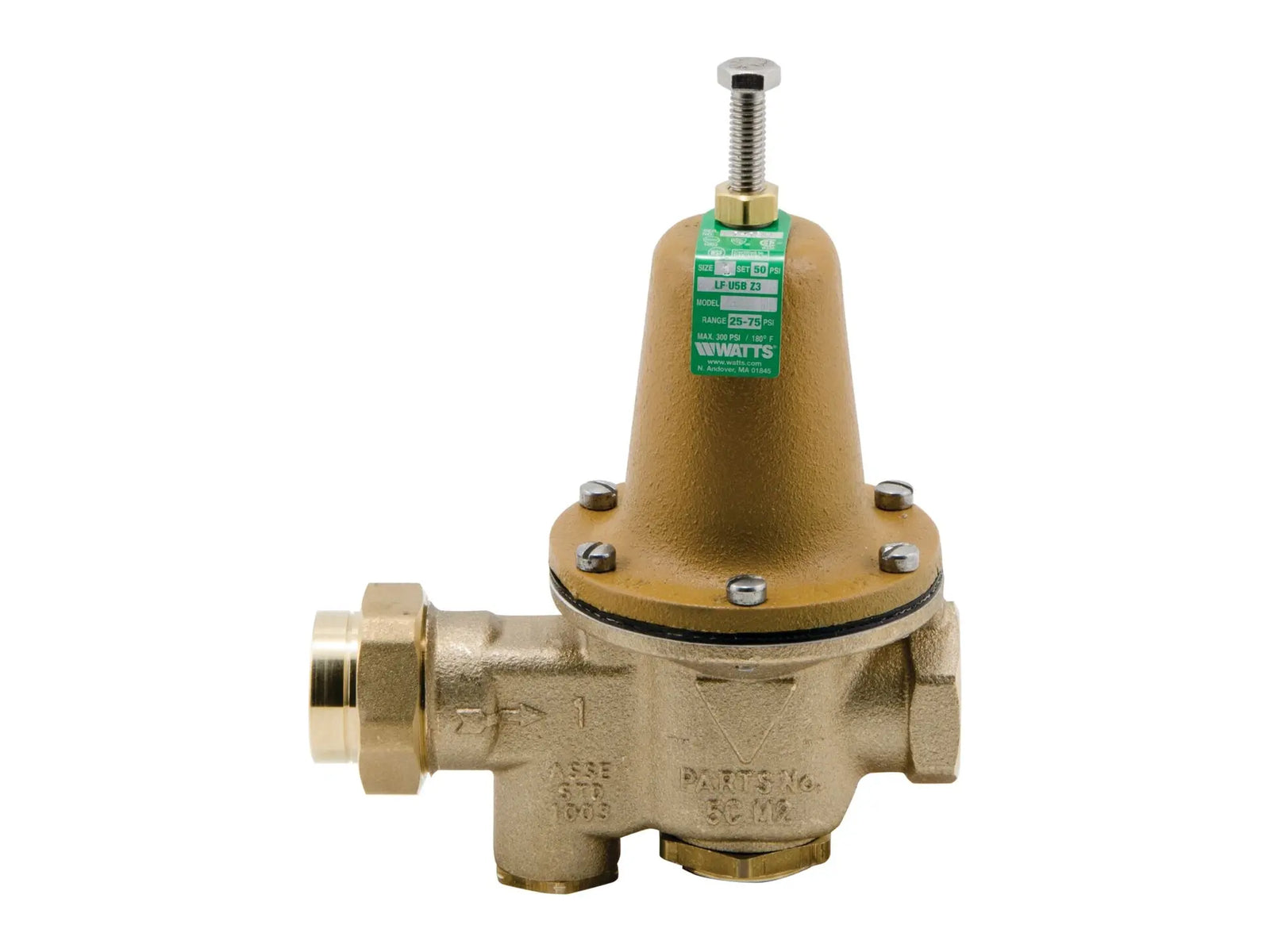 Watts 0009101, 1/2" Water Reducing Valve LF 25-75# TAP