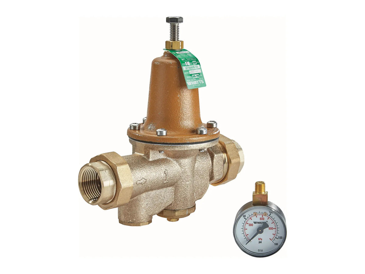 Watts 0009265, 3/4" LF Water Reducing Valve Double Union 25/75 PSI