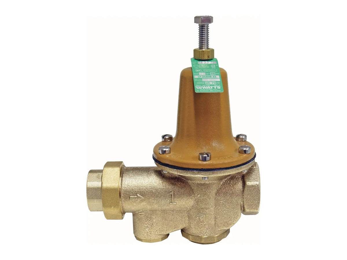Watts 0009309, Pressure Reducing Valve 1" NPT Union FxF, 25-75 PSI Range