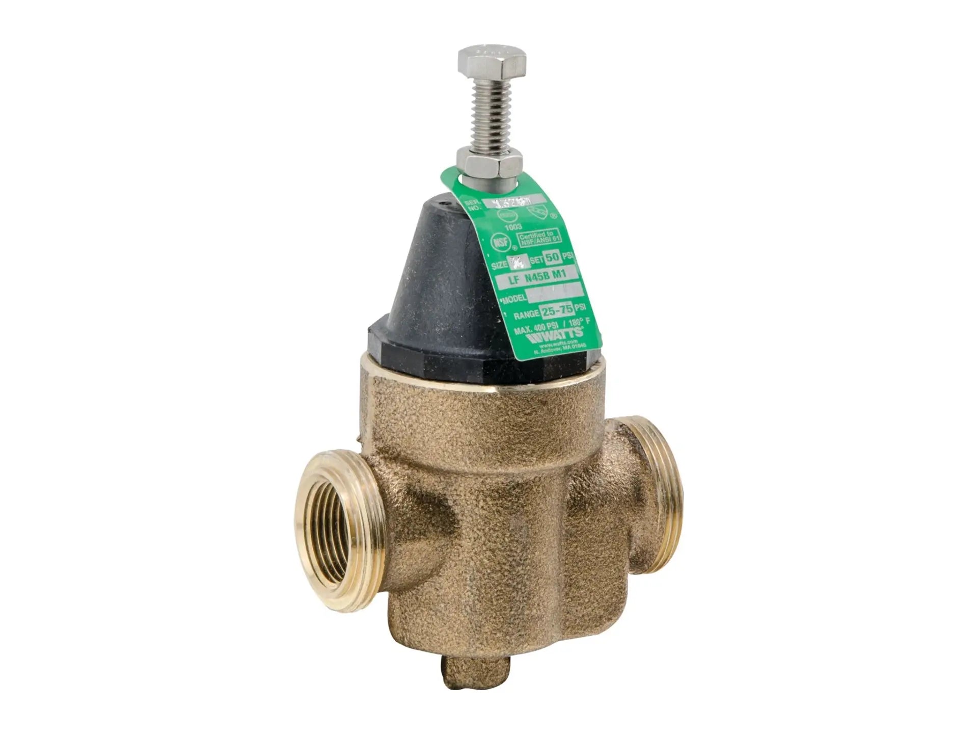 Watts 0009477, 3/4" NPT Valve, Pressure Range 25-75#