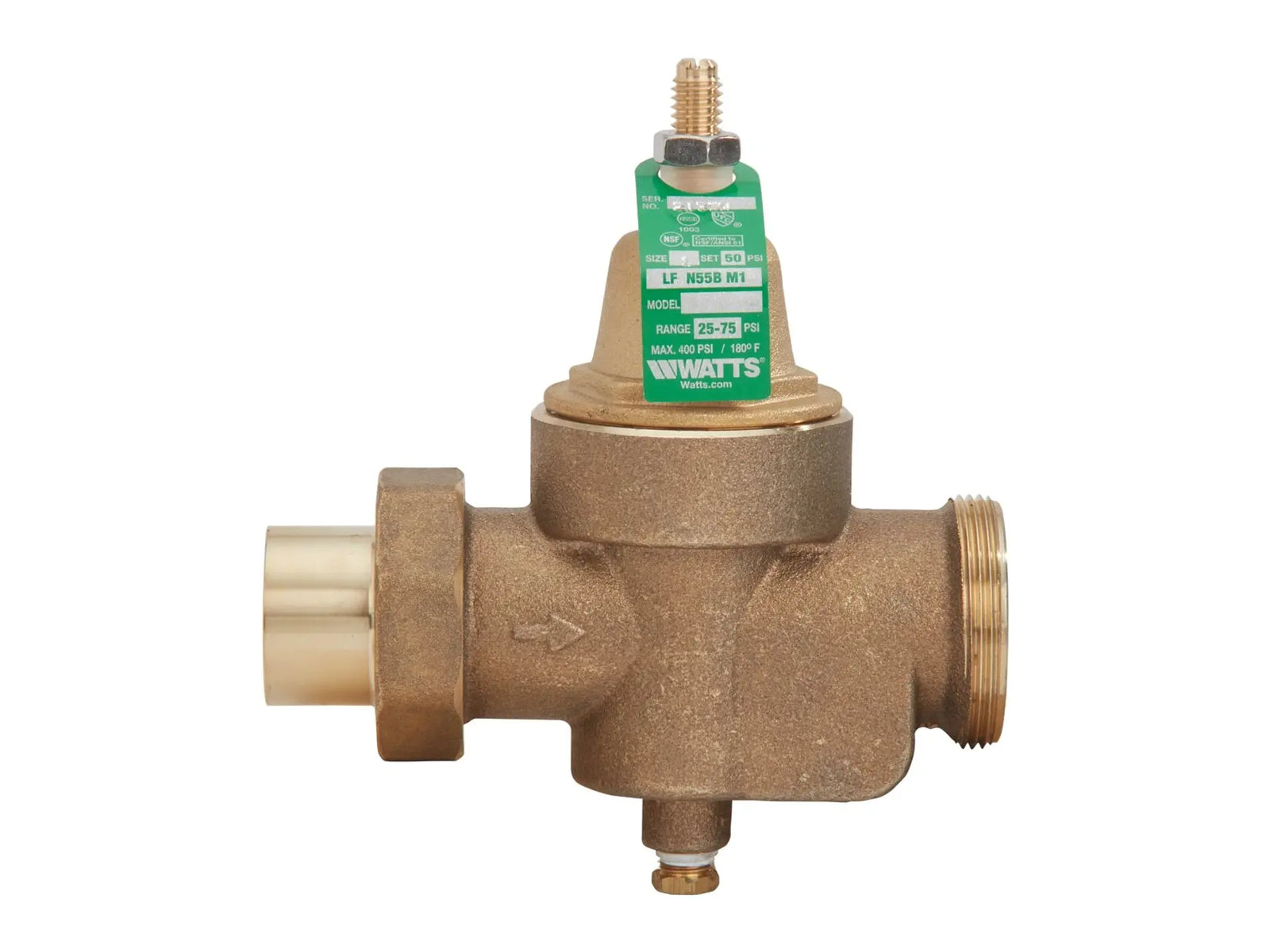 Watts 0009546, 1/2" LFN55BM1-US-G Pressure Reducing Valve
