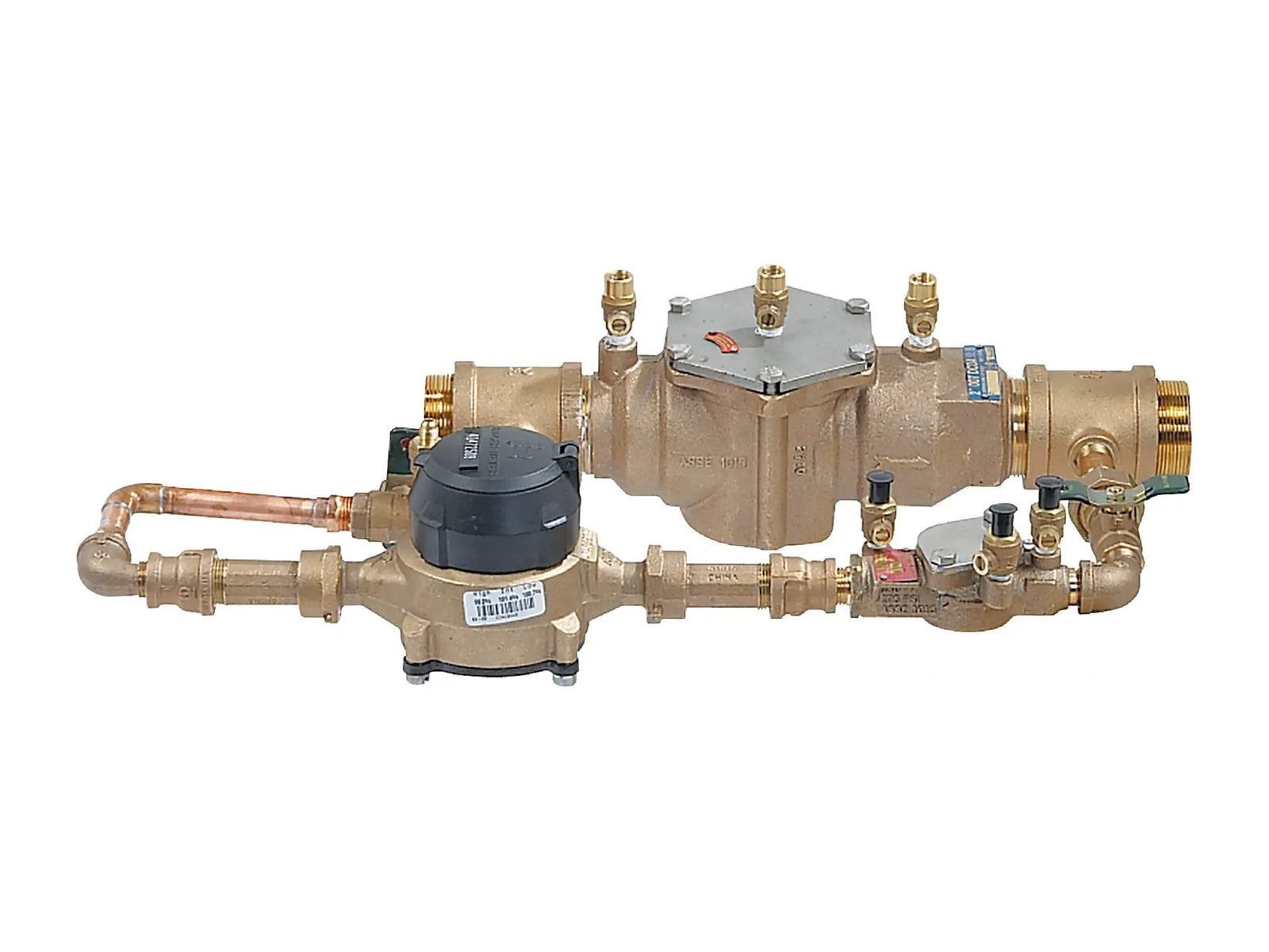 Watts 0062727, 2" 007M1DCDA-LF Bronze Double Check Detector Assembly Backflow Preventer