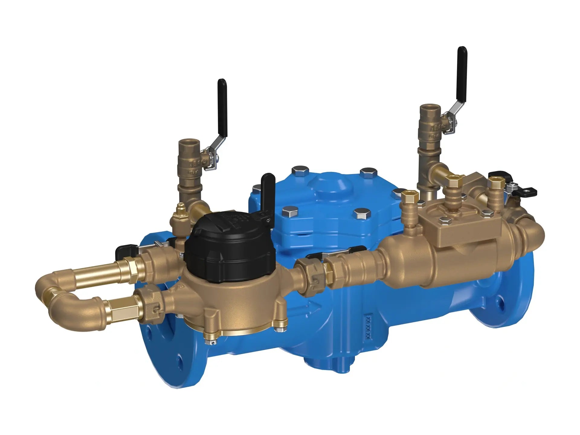 Watts 0062728, 2" 007M1DCDA-LF Bronze Double Check Detector Assembly Backflow Preventer