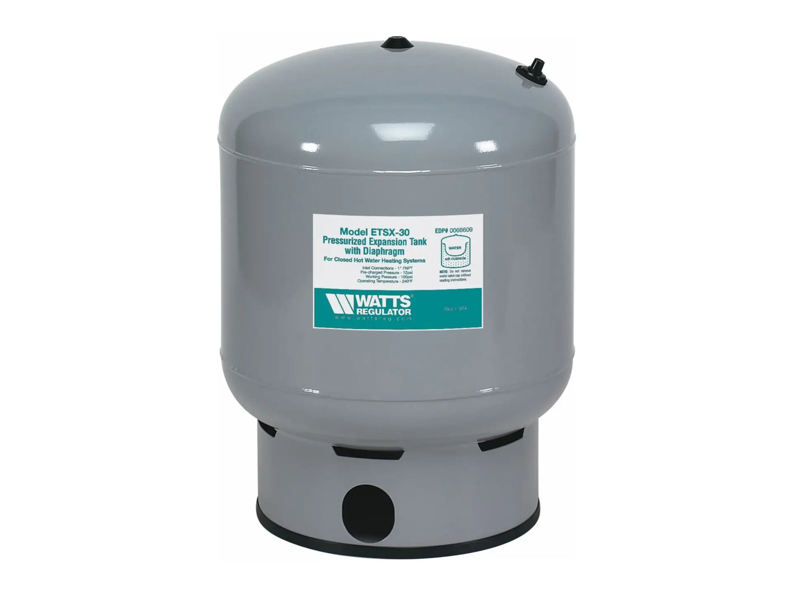 Watts 0066609, ETSX-30 Non-Potable Water Expansion Tank, 1 IN FNPT Connection, Volume 15 Gallons, Free Standing