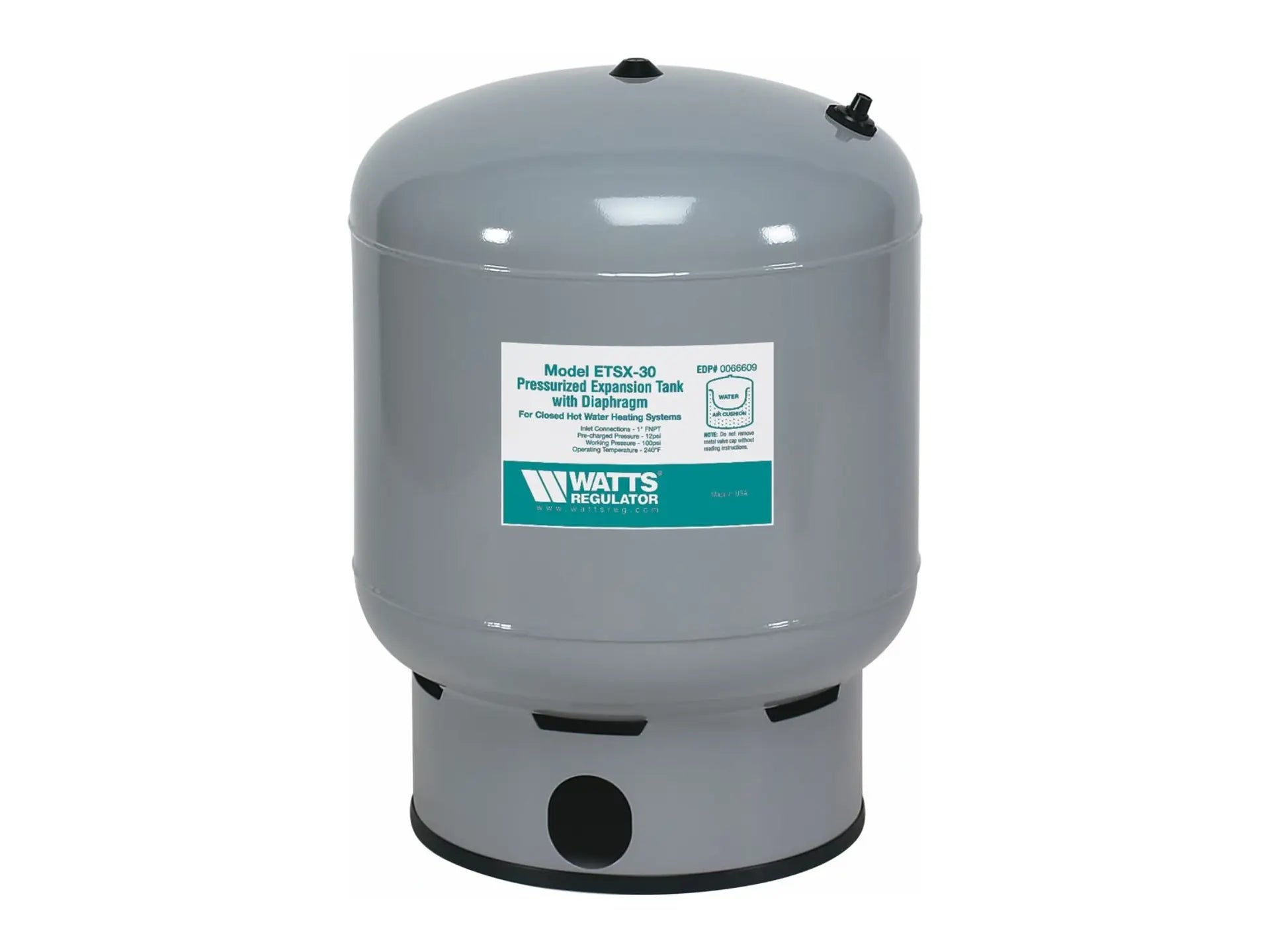 Watts 0066609, ETSX-30 Non-Potable Water Expansion Tank, 1 IN FNPT Connection, Volume 15 Gallons, Free Standing