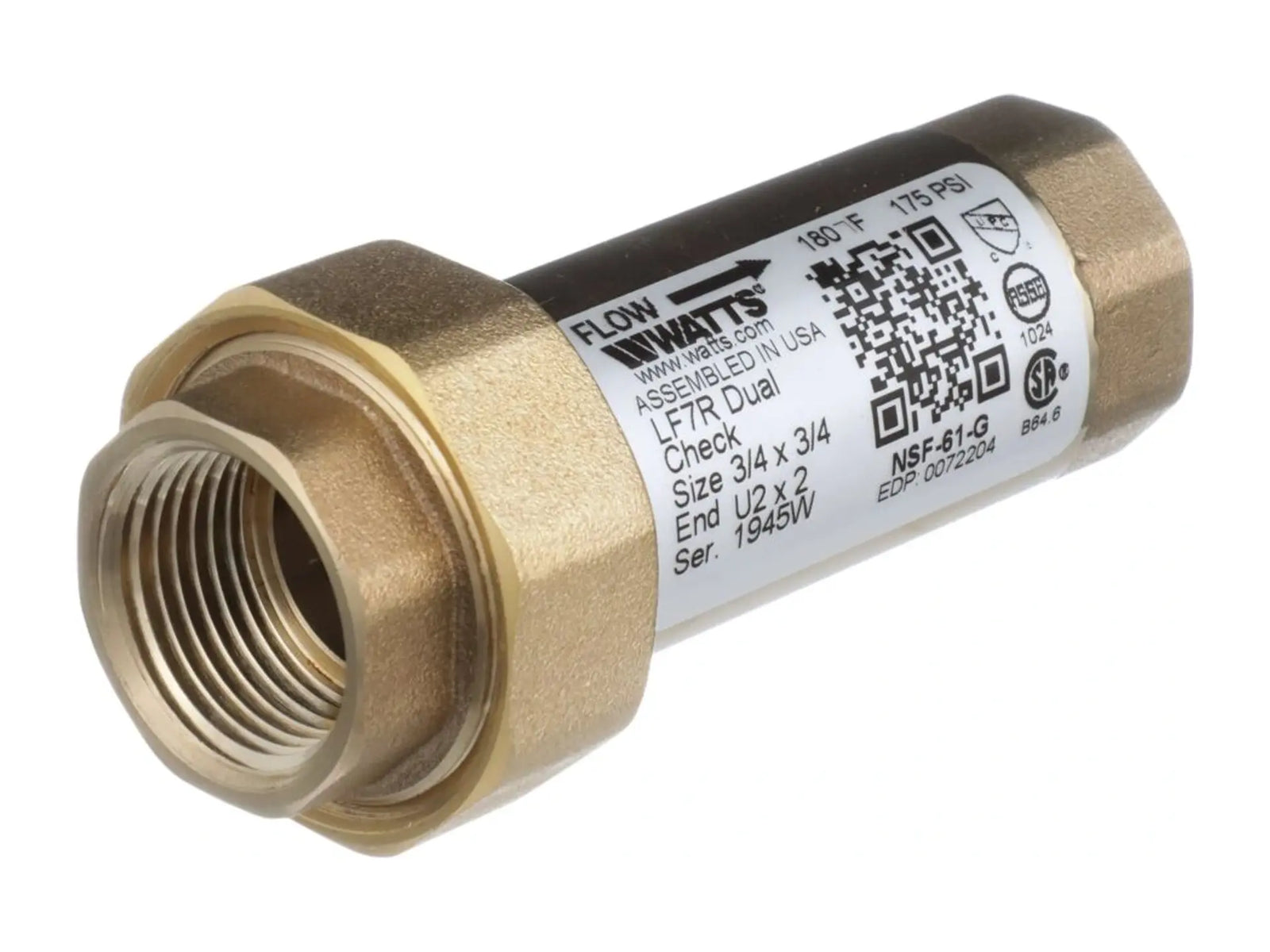 Watts 0072204, 3/4 Dual Check Backflow Preventer