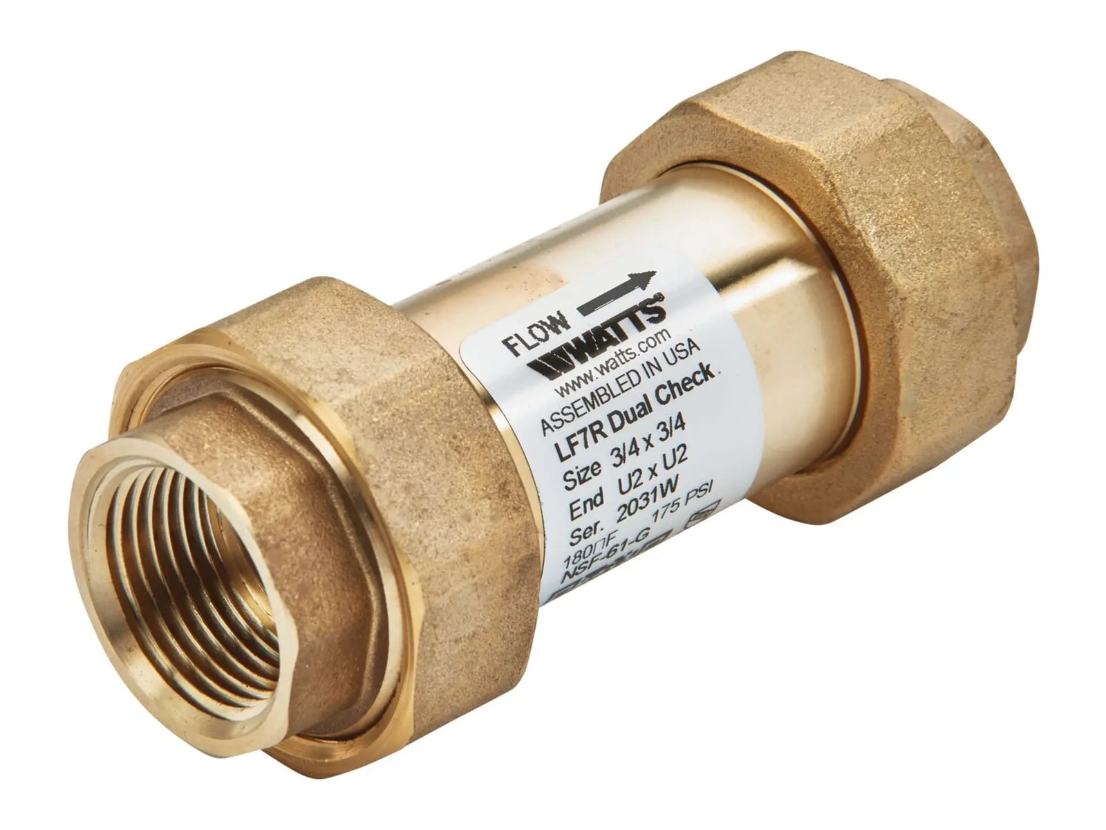 Watts 0072221, 3/4" Cu7 Dual Check Backflow Preventer