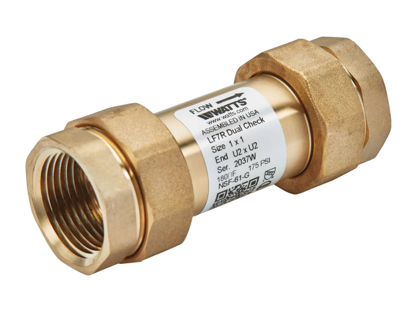 Watts 0072224, 1" Cu7 Dual Check Backflow Preventer