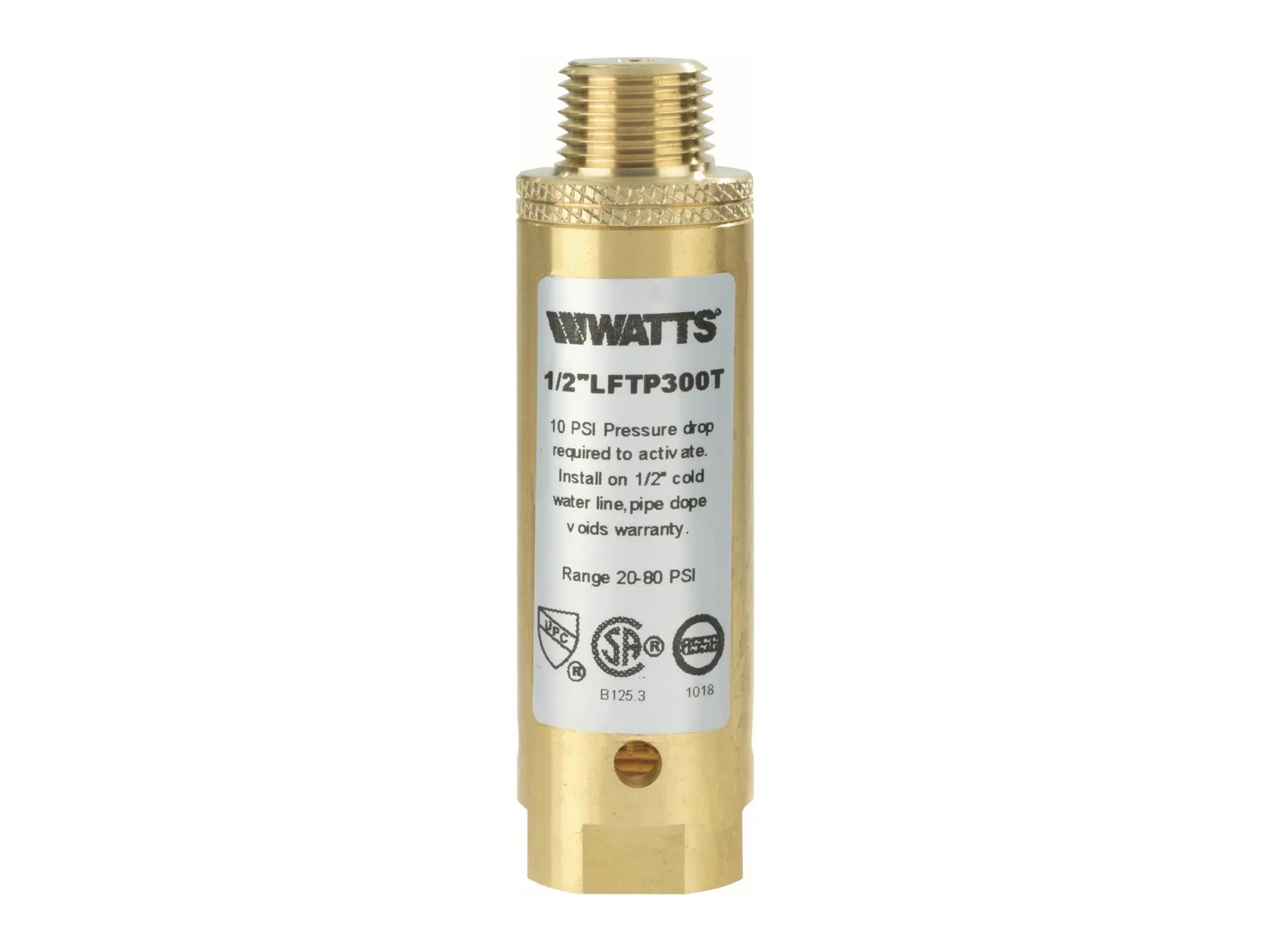 Watts 0121238, 1/2" NPT Trap Primer LFTP300T