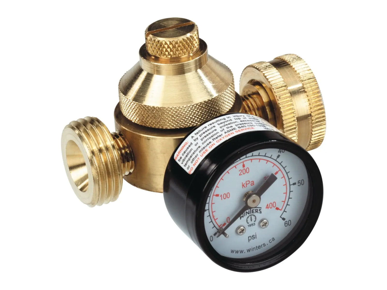 Watts 0121265, 3/4" Lead Free Mini Water Pressure Regulator, Female Hose x Male Hose, Gauge, 10-60
