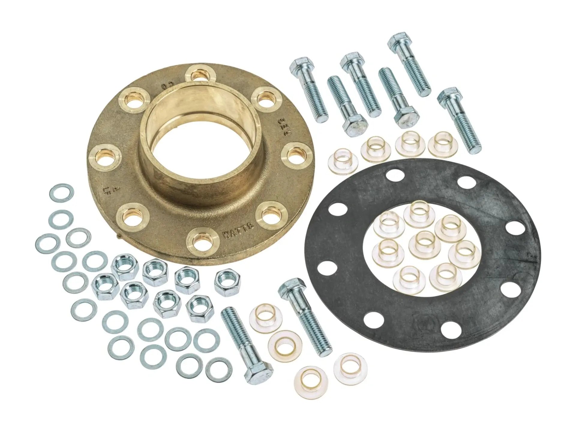 Watts 0121304, 4" Lead Free Class 125 Dielectric Flange Pipe Fitting, Solder Copper Flange, Bronze
