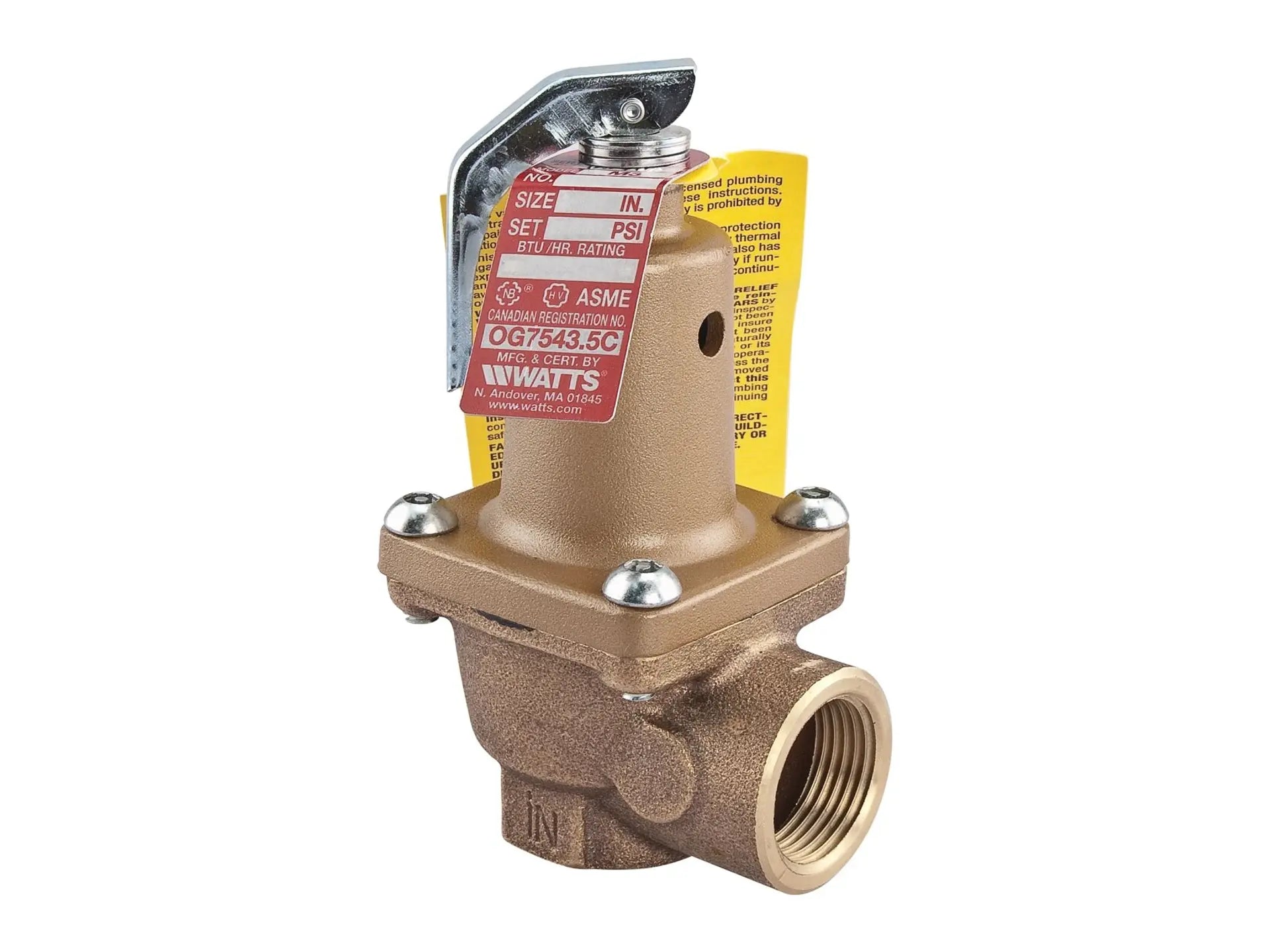 Watts 0121486, LF174A 35 PSI Relief Valve, 1.125 Million BTU
