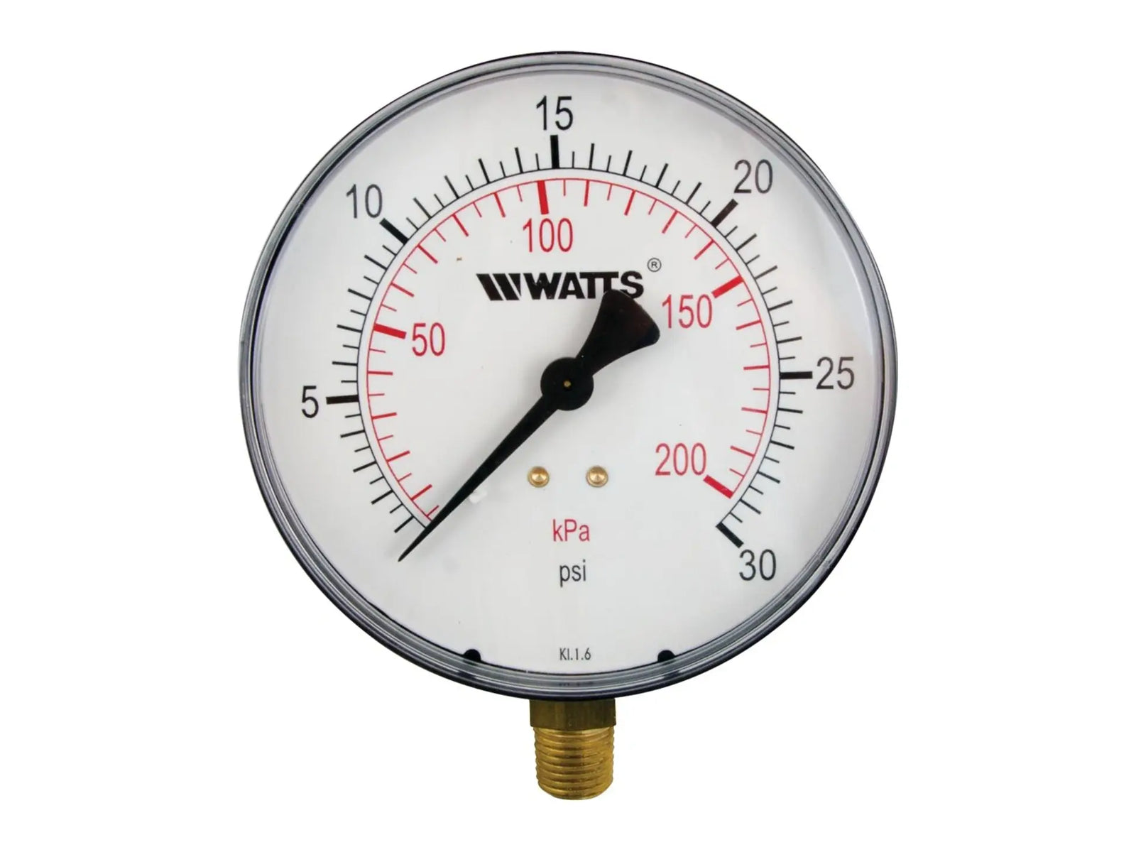 Watts 0121638, 1/4 LFDPG1-2.5 Pressure Gauge 0-30 PSI