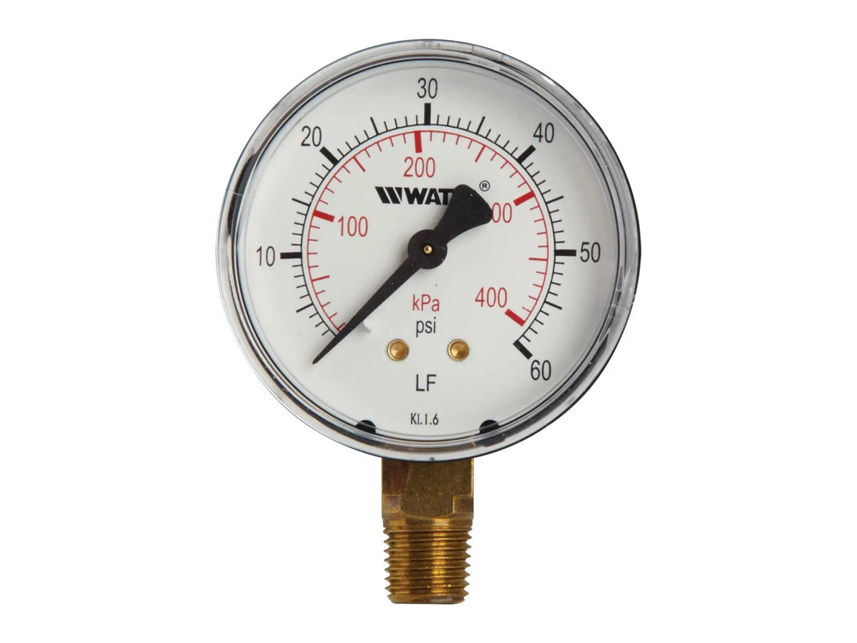 Watts 0121639, 1/4 LFDPG1-2.5 Pressure Gauge 0-60 PSI